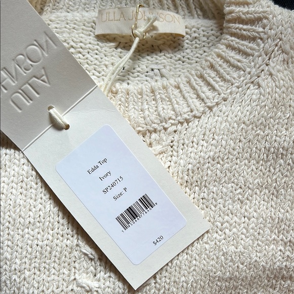 NWT Ulla Johnson Edda Elegant Sleeveless Knit Peplum Silk & Cotton Top Ivory - Picture 16 of 16